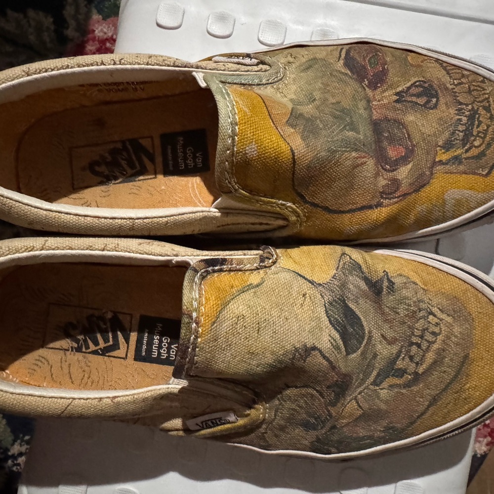 VINTAGE LOOK ARTSY ‼️Vans Skull Print Slip-On Shoes ‼️ VAN GOGH